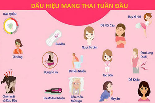 Dấu hiệu mang thai tuần đầu tiên dễ nhận biết nhất